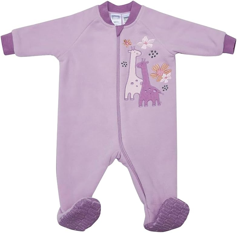 Snugtime Lined Polar Fleece Sleep Suit, Giraffe, Size 0 image number 5