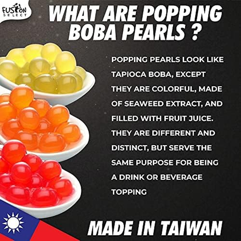 Fusion Select Strawberry, Mango, Passion Fruit Bursting Boba Popping Boba Pearls Fruit Tea Snack Toppings image number 3