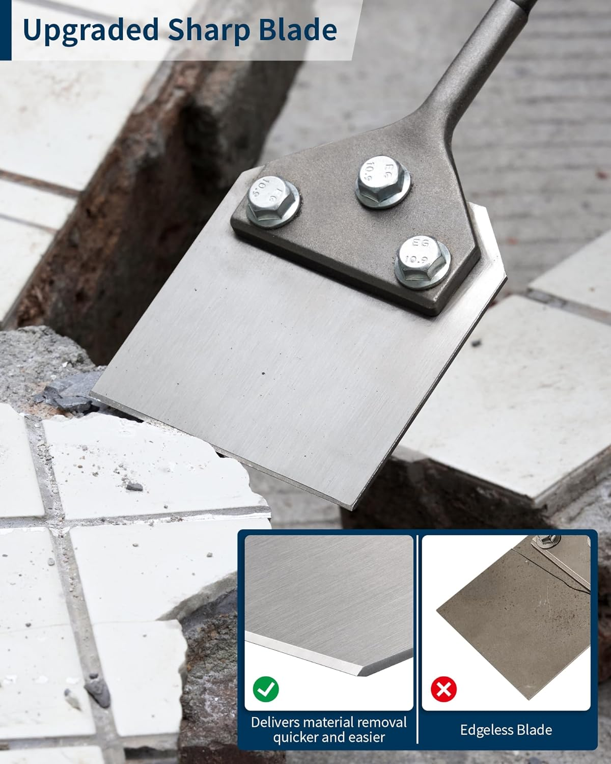 Firecore SDS plus Wide Flat Chisel 100X250Mm（4" X 10"）Floor Scraper, Tile Thinset Scaling Chisel, Thinset Scraper Adhesives Remover Wall Scraper Works with SDS plus Rotary Hammer（Fs21410） image number 6