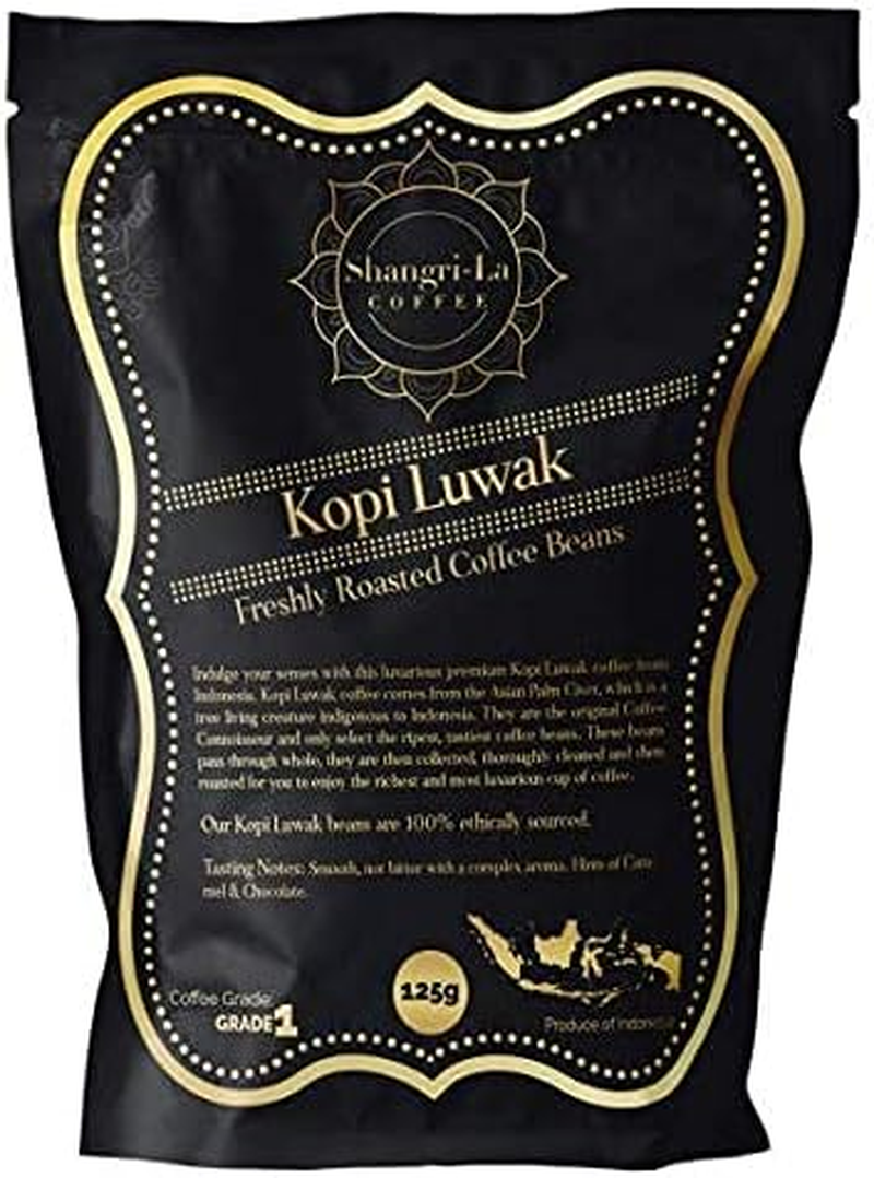 Shangri-La Coffee - Wild Kopi Luwak Coffee Whole Beans - Ethically Sourced - 250 Grams (Other Weights & Bean Types Available) - Produce of Indonesia image number 6