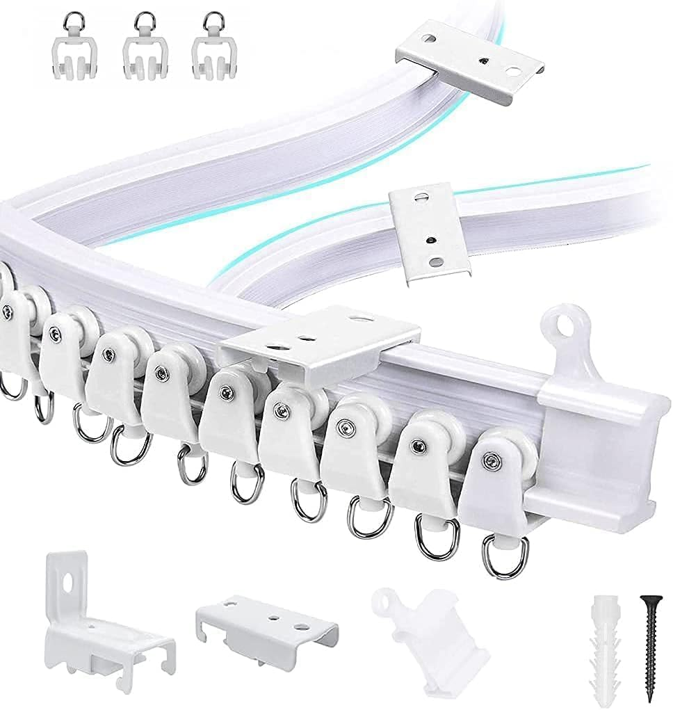 5 Meters (16.4FT) Flexible Bendable Ceiling Curtain Track,Room Divider, Window Treatment or Bay, Shower Track, Trailer Motorhome Curtain Track, Room Divider, Ceiling Track for Curtains image number 2