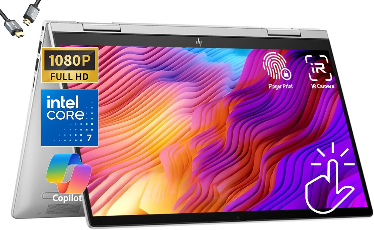 HP Envy X360 2-In-1 14" FHD IPS Touchscreen Laptop Intel Core I5-1335U(Beats I7-1260U) Backlit KB Fingerprint Reader, Windows 11 | Natural Silver (8GB RAM | 512GB SSD) (14 Inch)