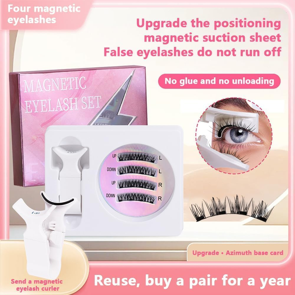TTPSRY Magnetic False Eyelash Kit Glue Free, Easy to Apply, Natural-Looking Lashes with Magnetic Alignment, Perfect for Beginners and Daily Use(#4) - 3 image number 5