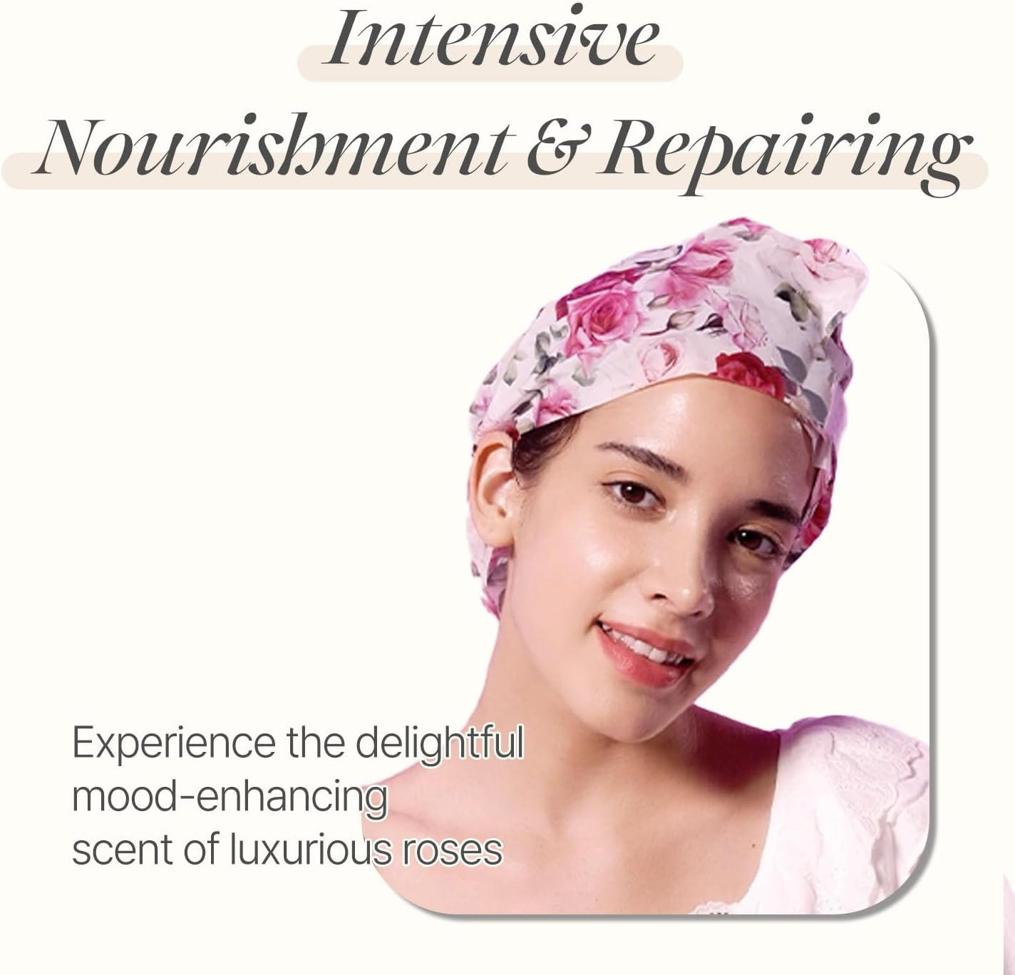 Rose Petal Satin Hair Mask - Intensive Nourishing & Repairing Cap Mask for Silky, Moisturizing Hair, Strengthens Scalp, Rose Essence Treatment (5Ea)