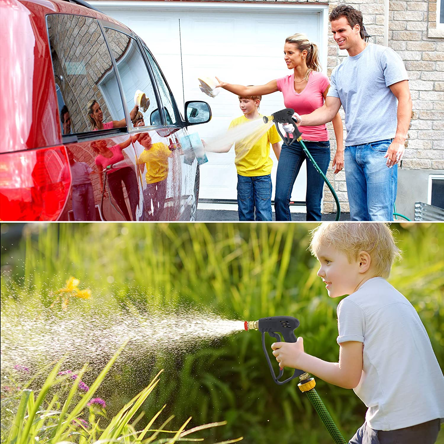 High Pressure Washer Gun M22 14 Mm Car Wash Gun Spray Fitting Nozzle Tip 5 Pcs 4000 PSI Hot and Cold Water Replacement for Car Cleaning