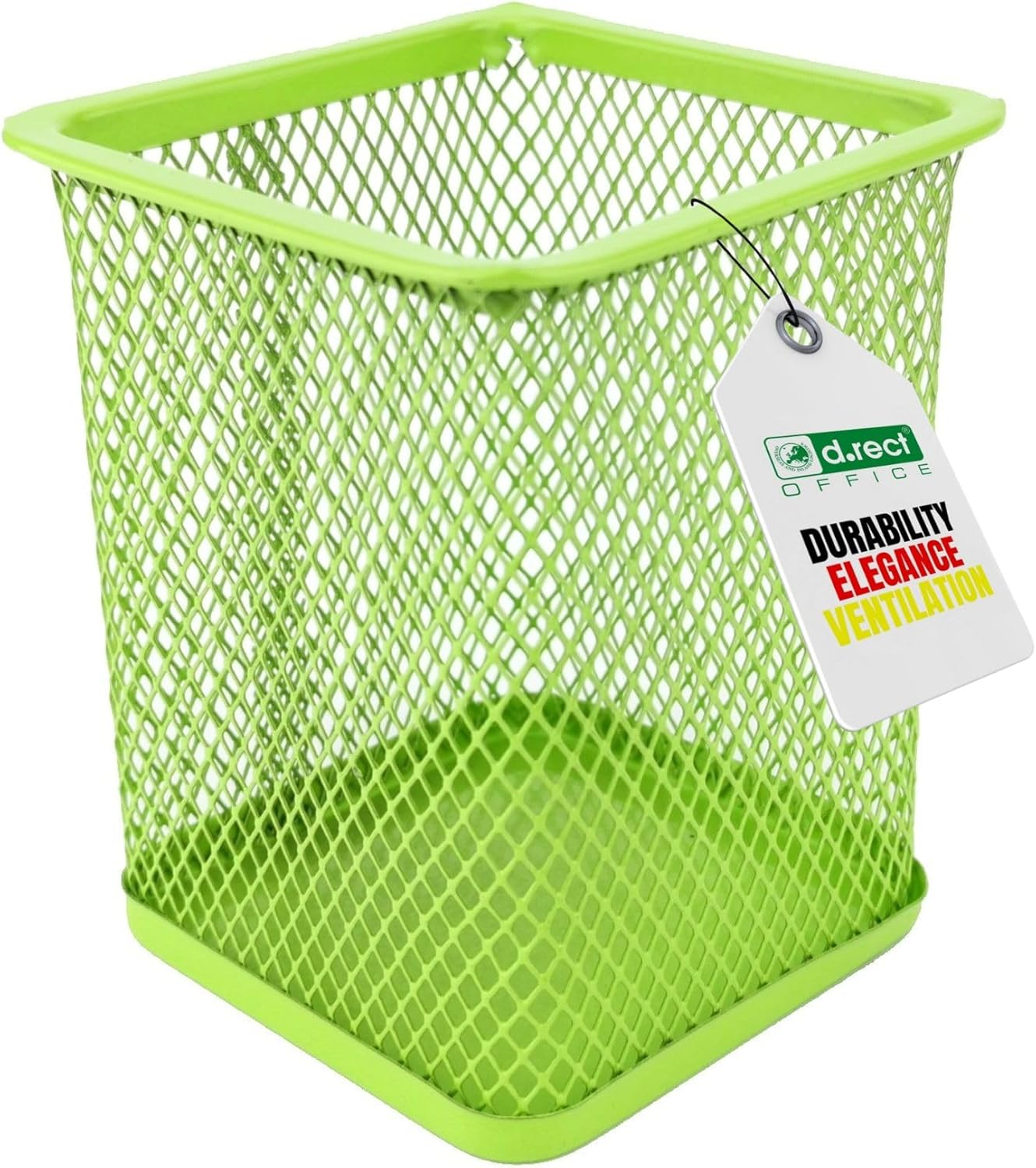 D.RECT Metal Square Pen Holder, Pen Holder, Cube Made of Wire Metal, Mesh Multifunctional Cup for Ballpoint Pen, Pink, 110849