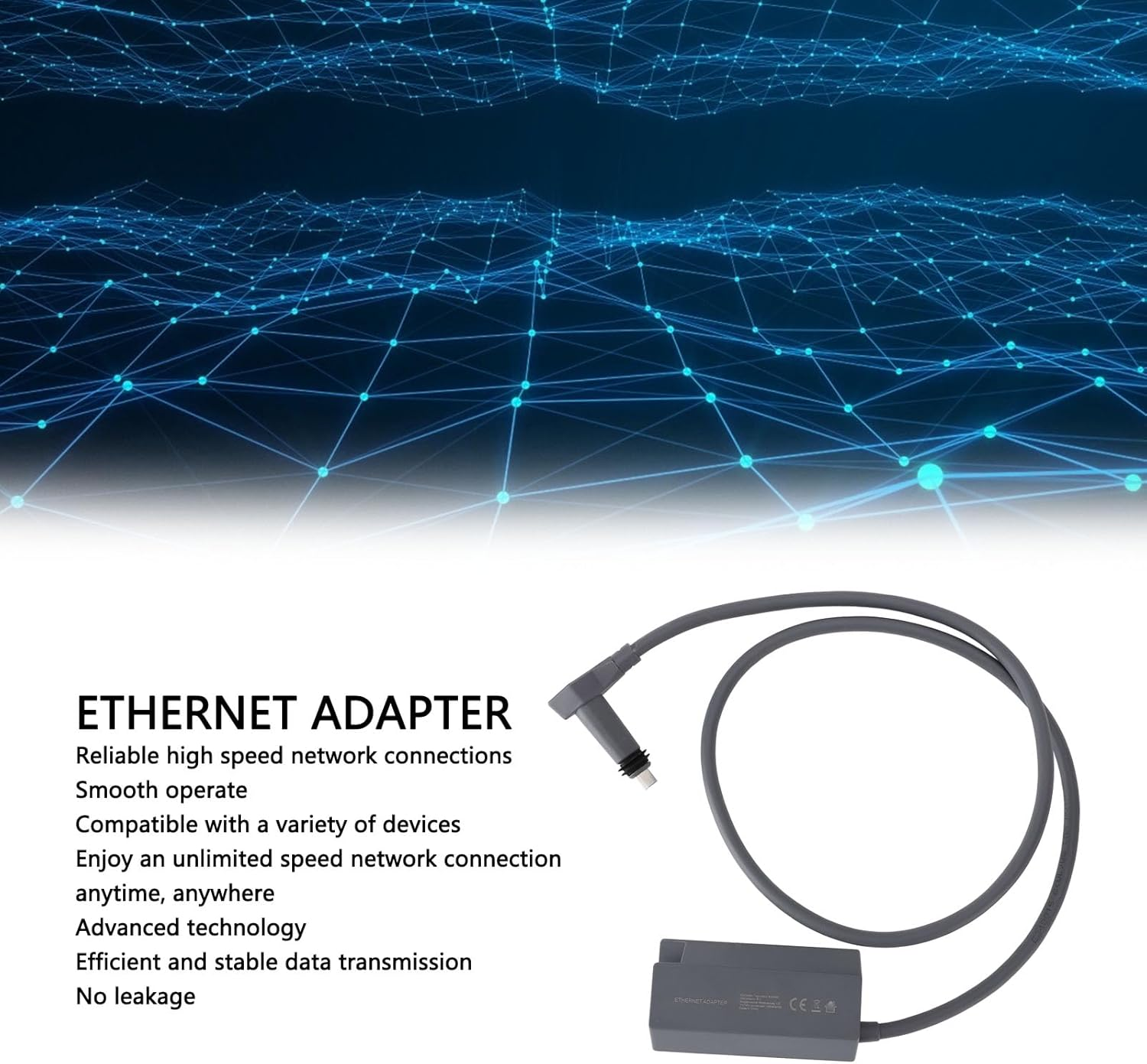 Focket Satellite Ethernet Adapter, Rectangle Internet Powerline Satellite Internet Adapter with High Speed Stable Data Transmission Compact Easy Carry for Wired External Network image number 2