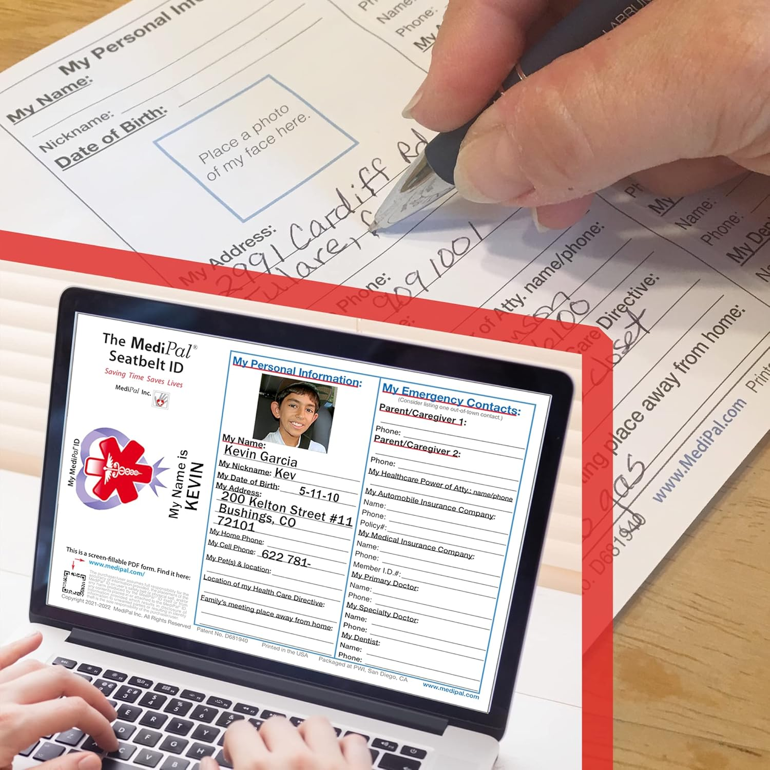 Epilepsy Alert Medical ID Seatbelt Tag- List Seizure Type, Triggers, Best Response, Meds, Contacts, Allergies, Diet and More - All Health Conditions image number 2