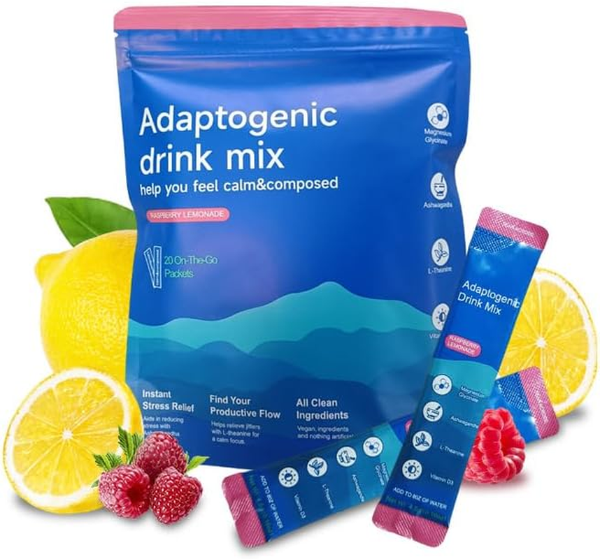 Laclassic Powdered Drink Mix,Raspberry Lemonade Flavour,With L-Theanine,Ksm-66 Ashwagandha,Magnesium Glycinate, Vitamin D3,Relaxation Supplement image number 5