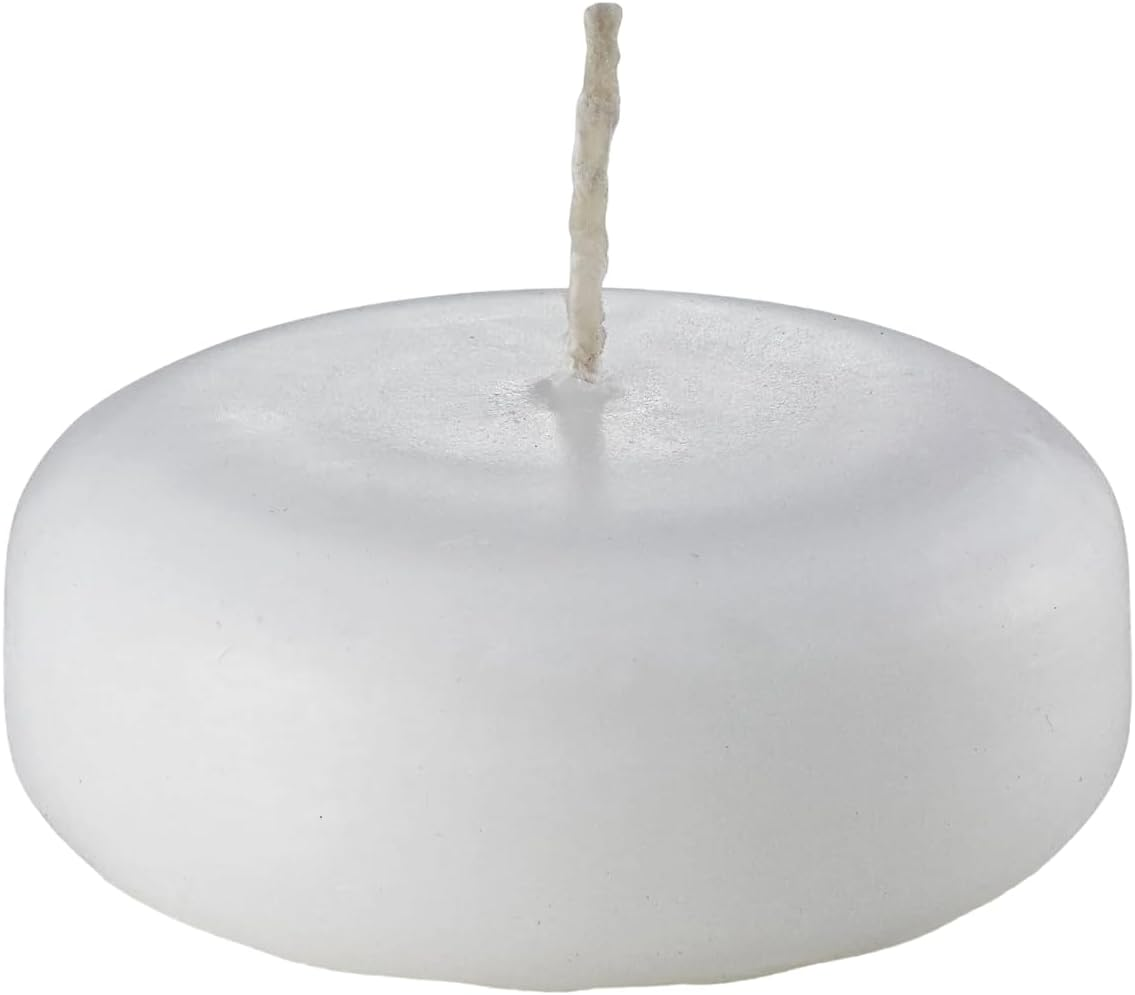 D'Light Online Large 3 Inch Bulk Event Pack Floating Candles, Wax, White, Medium - 2.37" (Set of 96) image number 3