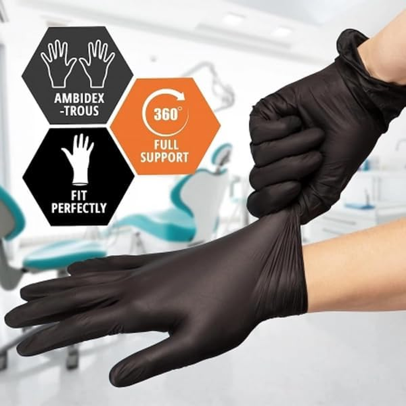 Mastermed Deluxe Nitrile Gloves 6.0G, Powder-Free, Latex-Free, Natural Rubber, Disposable, Food Safe, Cleaning, Examination, Tattoos, Industrial, General Use image number 6