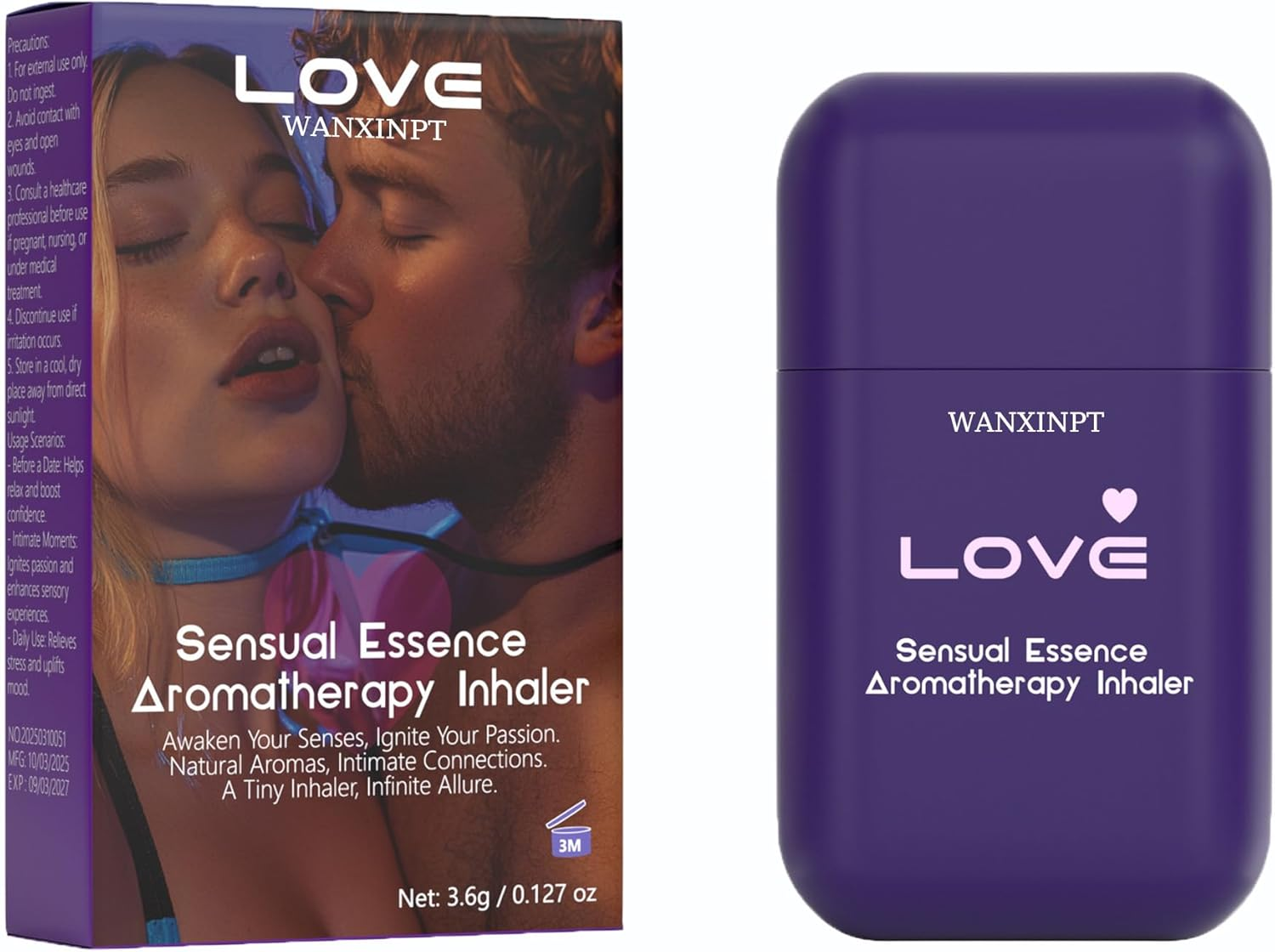 Natural Aromatherapy Nasal Sticks &ndash; Enhance Focus and Improve Breathing | Portable Nasal Inhaler for Sex | Inhale Essential Oil Blends to Relieve Stress, Boost Energy, and Relieve Nasal Congestion image number 1