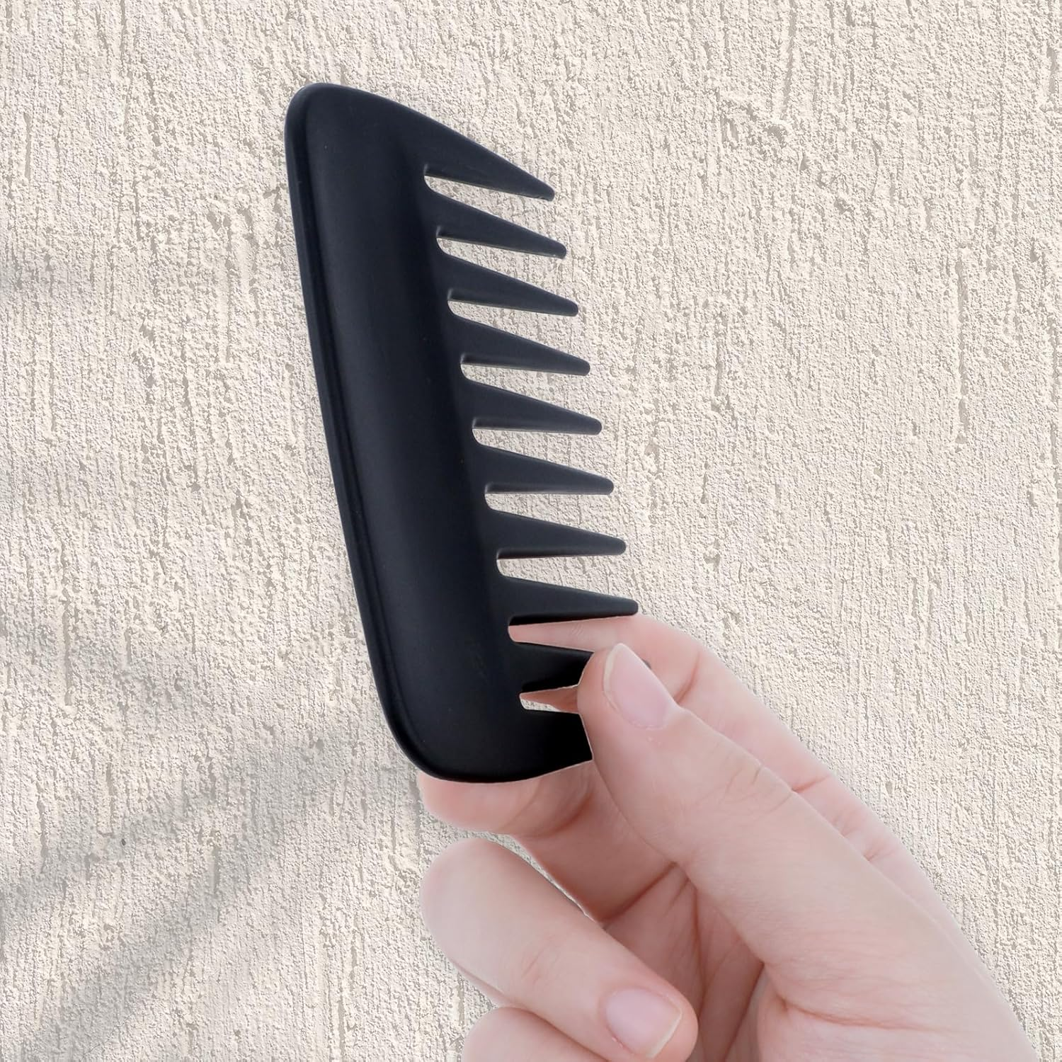 2 Pcs Wide Tooth Comb, Pocket Small Travel Mini Curly Hair Wallet Shower Styling Comb Suitable for Women and Men Straight, Curly, Wet and Dry Hair for Travel and Home Use, Black image number 2