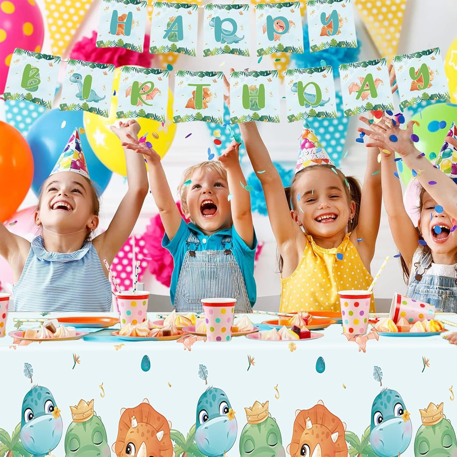 54Pcs Green Dinosaur Animal Party Tableware Decorations for Boy Birthday,Dinosaur Party Table Cloth,7Inch Paper Plates,Dinosaur Party Banner,Paper Napkins for Kids Dino Theme Table Ware Party Favor