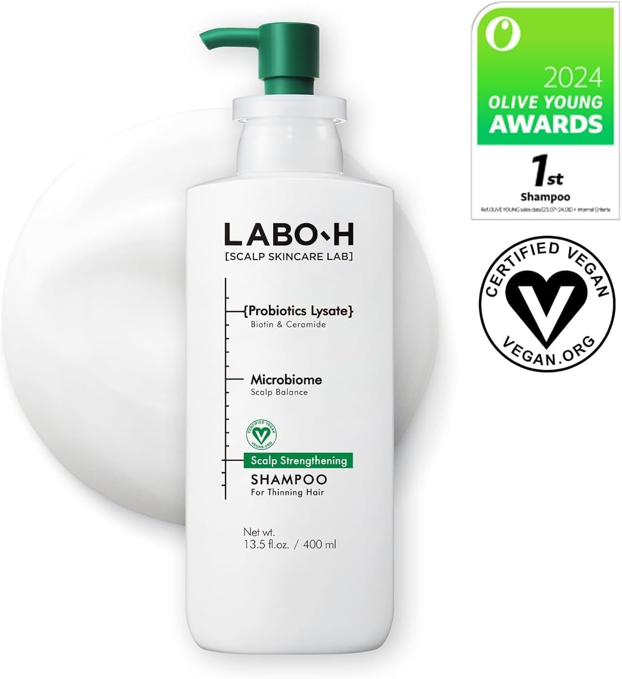 Scalp Strengthening Shampoo (400 Ml) and Scalp Strengthening Capsule Conditioner (220 Ml). K-Beauty Hair Growth & Anti-Loss Care Set for Labo-H image number 4