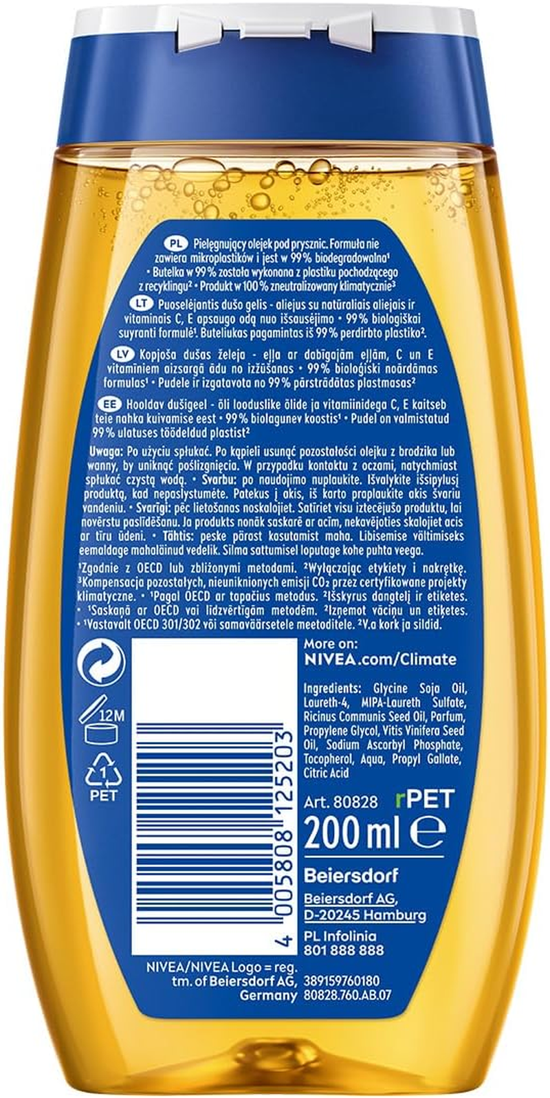 NIVEA Natural Oil Shower Oil 200 Ml image number 5