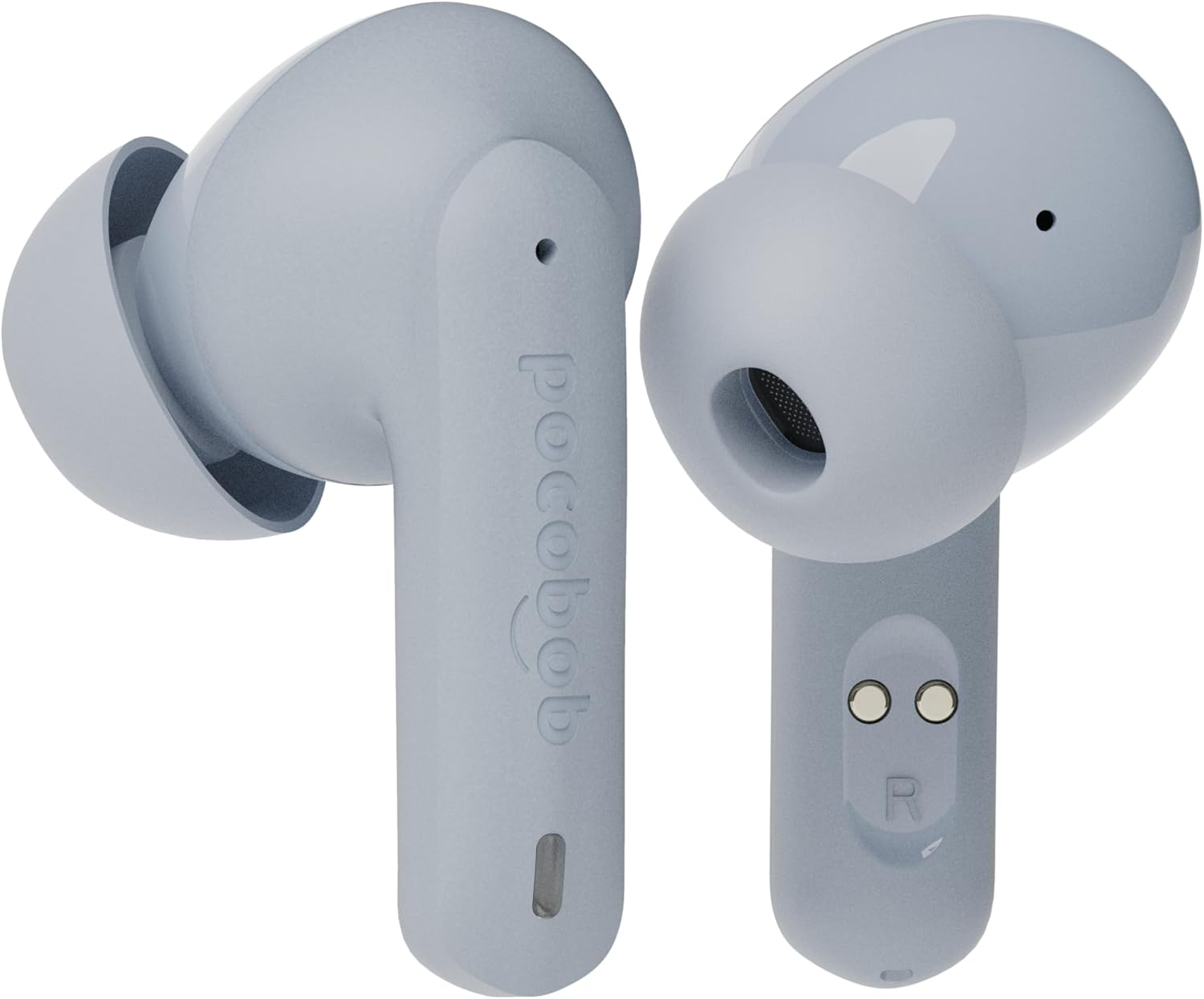 Pocobob 8 Bluetooth 5.3 In-Ear Headphones with Microphone, ENC, App Control, 32 Hours Battery, Touch, USB-C, IPX4 Water Protection, True Wireless Earbuds, Light Blue image number 4