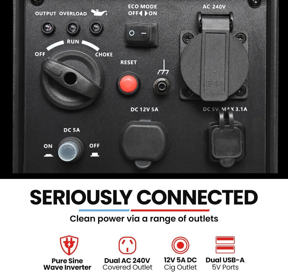 Genpower 1.2Kw Peak 1.0Kw Inverter Generator, Portable Lightweight Camping image number 4