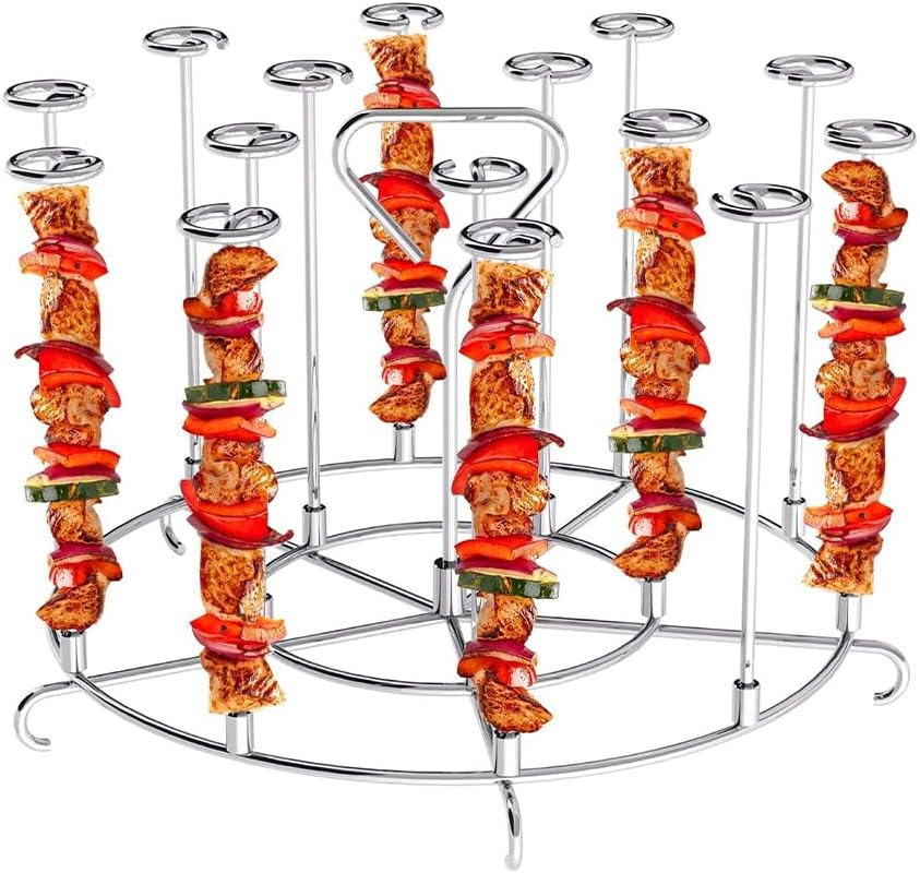 Air Fryer Skewer Rack &ndash; Stainless Steel Vertical Kabob Stand, Metal Skewers for Grilling Meat, Veggies, Appetizers &ndash; Air Fryer Accessories