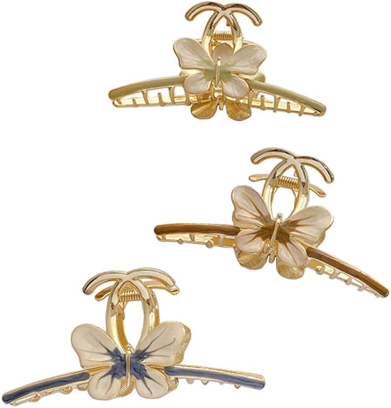 Rhinestone Hair Claw Clips, 4.4 Inch Vintage Metal Imitation Pearl Hair Jaw Clip for Women, Large Non Slip Hair Clamp Fashion Wedding Party Hair Accessories Elegant Hair Decorations for Hair Styling