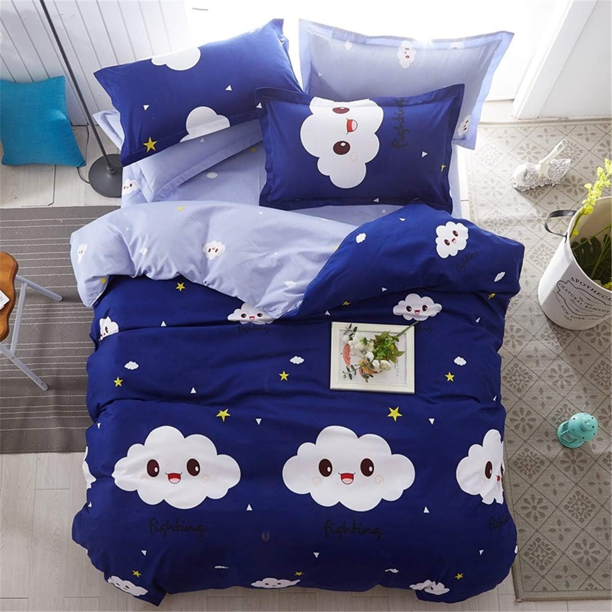 Duvet Cover Set 4 Pieces Single Queen King Twin Full, Morbuy 4 Pcs Bedding Set Reversible Printed Microfiber Soft with 1 Quilt Cover 2 Pillowcases 1 Sheets (220X240Cm,Unicorn)