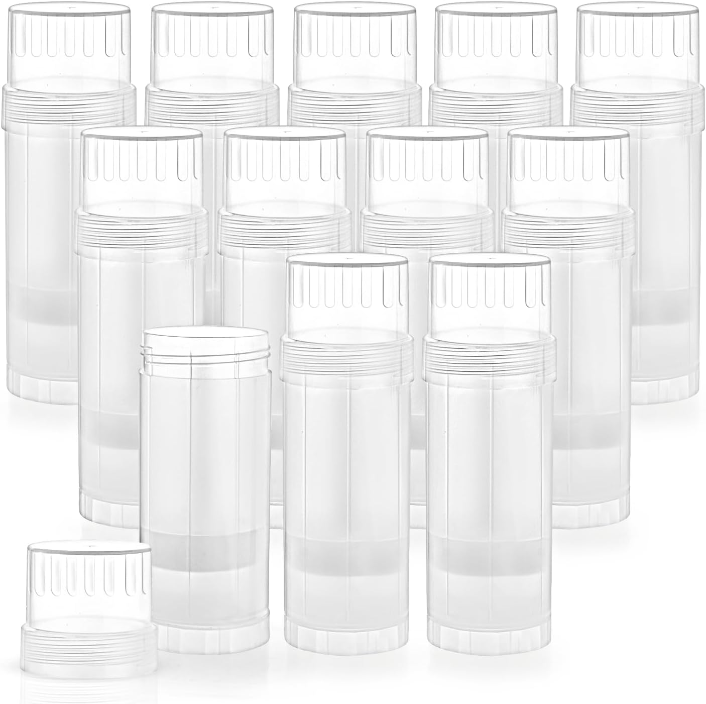 12 Pcs 60Ml/2Oz Empty Deodorant Containers Twist up Filling Stick Plastic Deodorant Holder Tube for Lipstick Crayon Chapstick Sunscreen Bar DIY Cosmetic - Translucent image number 3