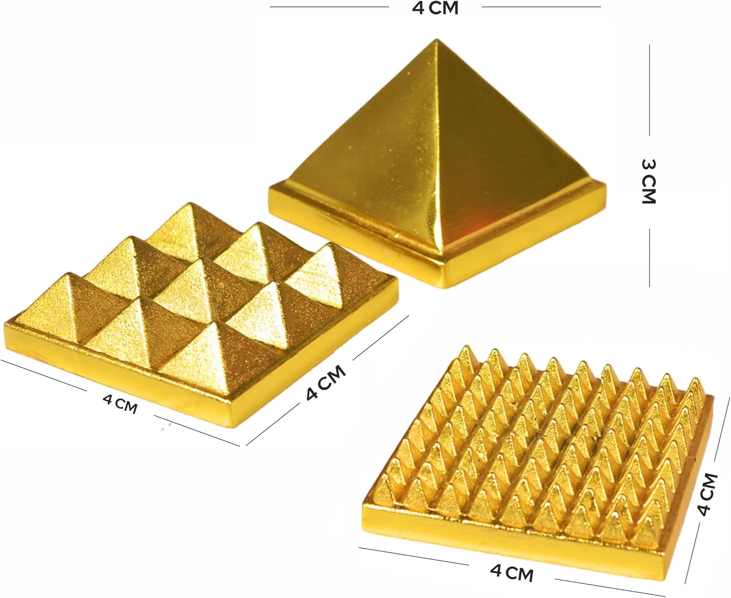 Home Genie 3 Layer Brass Pyramid for Vastu Correction, Positive Energy, and Home D&eacute;cor &ndash; Handmade Spiritual Tool (3X3Cm) image number 4