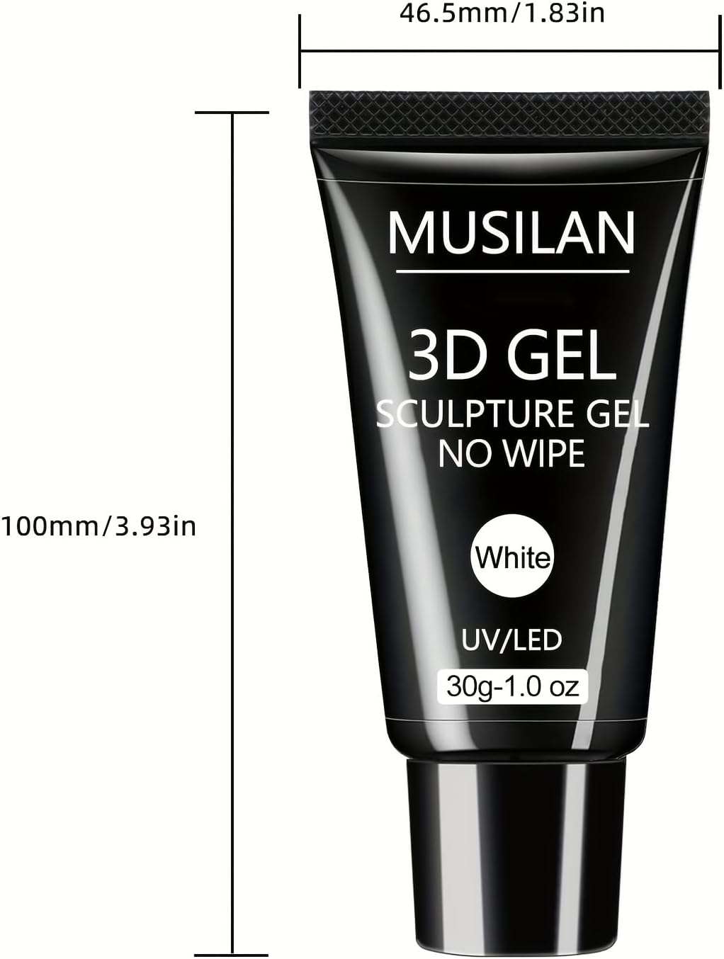 3D Nail Gel Art - 30G White Nail Sculpting Gel for Nails Tips,Molding, Drawing, Nail Charms & Gems, Chrome Powder and Rhinestone Design No Wipe, UV Curing Needed Salon & DIY Use image number 6