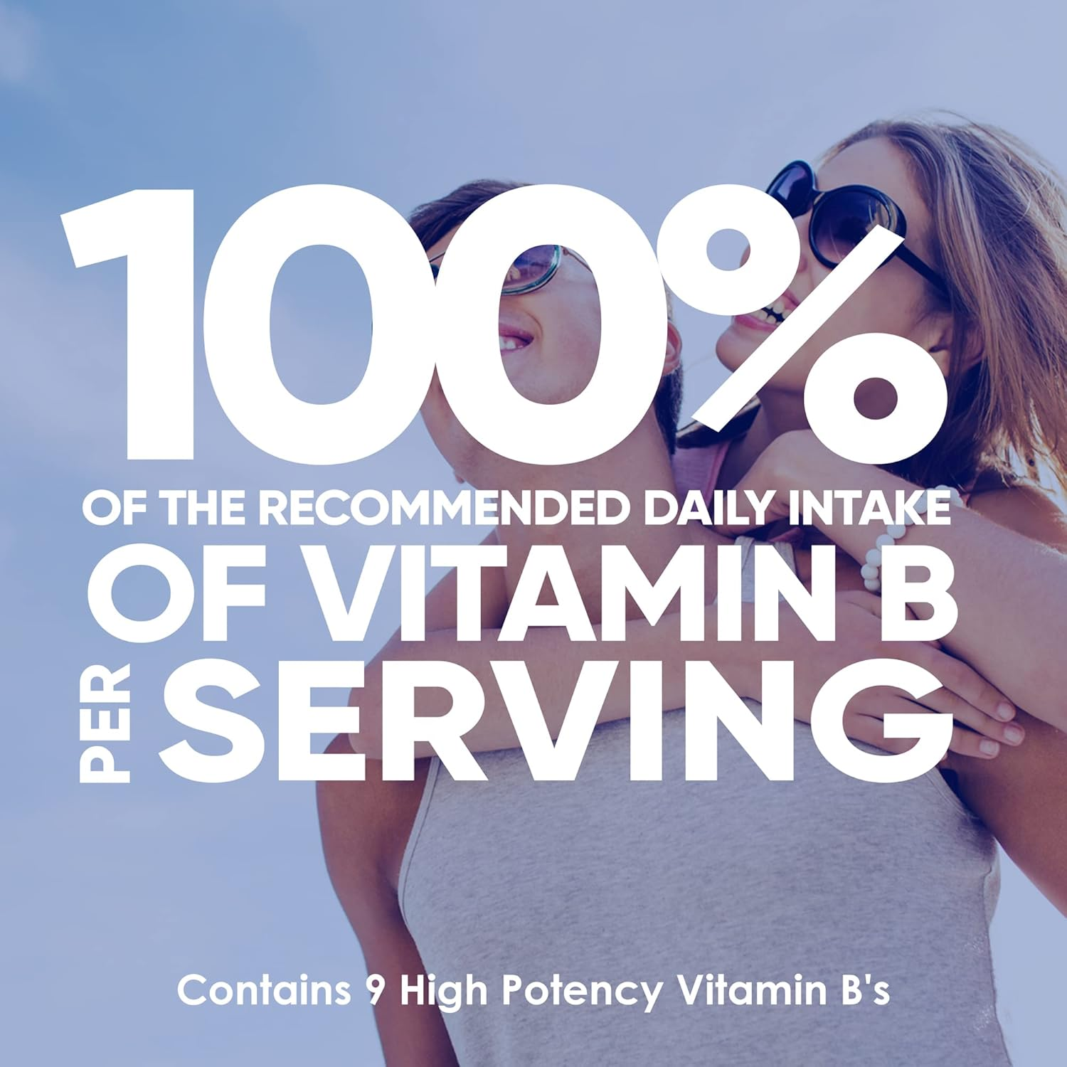 NEW B-COMPLEX 100 High Potency Capsules, 9 Complete B Vitamins - B1, B2, B3, B5, B6, B7, B9, B10, B12 for Men and Women, Reduced Stress, Improved Immune Support, Hair, Skin, Nail & Eye Health, and Brain Function &ndash; Gluten Free, Non-Gmo, Vegan - (1 Pack) 60 Capsules image number 1