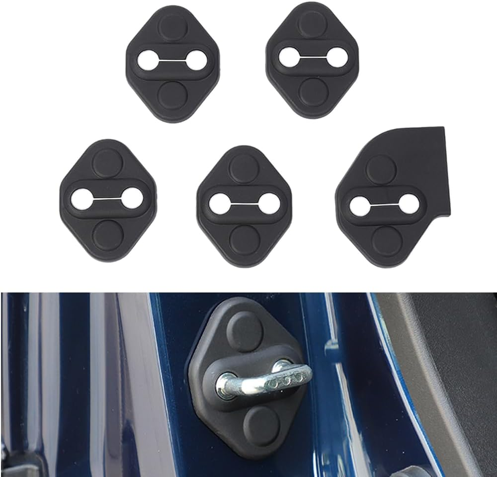 FSYHKJ 5PCS Car Door Lock Latches Cover Protector for Suzuki Jimny 2019-2025 ABS Car Interior Accessories Plate Cover Decoration (Black)