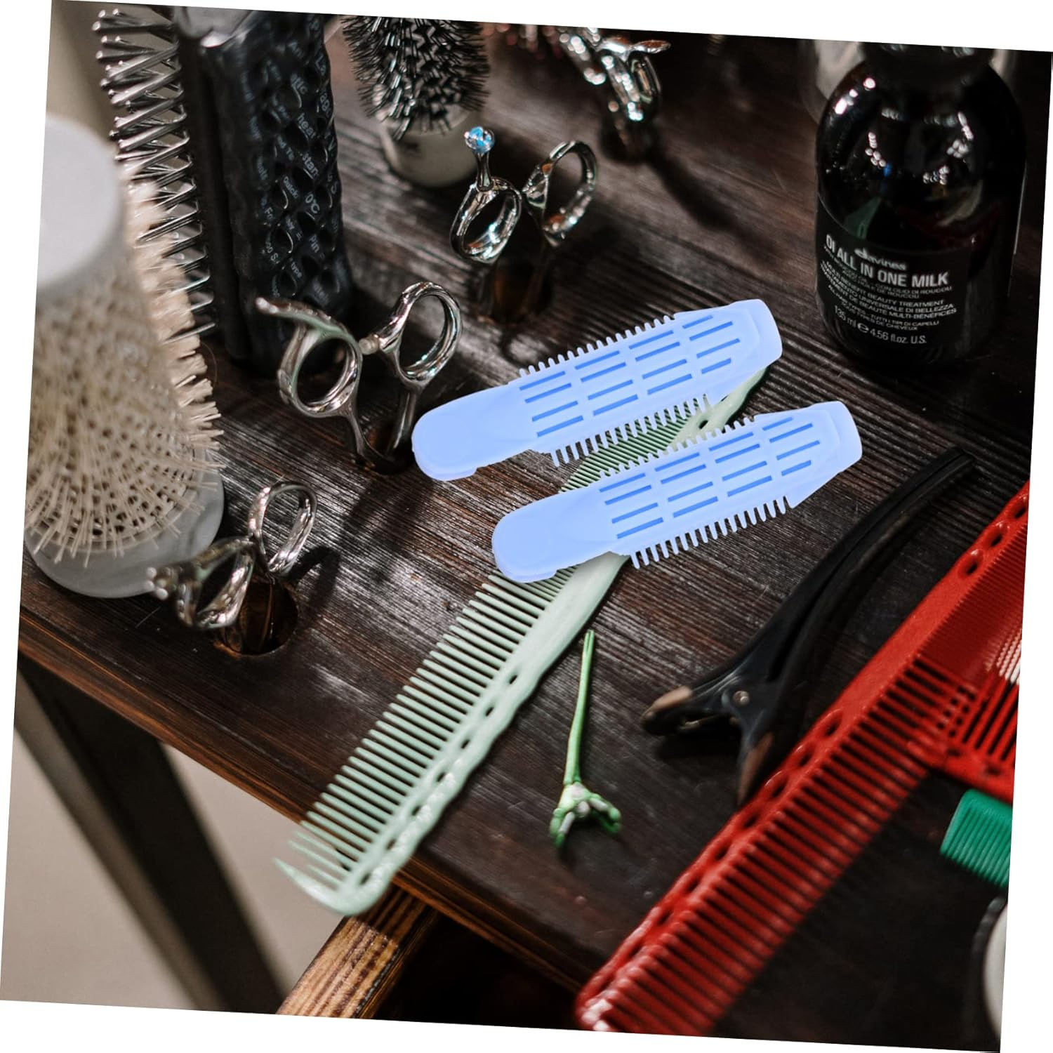 HAMPPLIES 6Pcs Blue Bang Curlers Hair Clips for Women Rollers for Volume and Styling DIY Curly Hairstyle Tools Rollers - Rosy image number 2