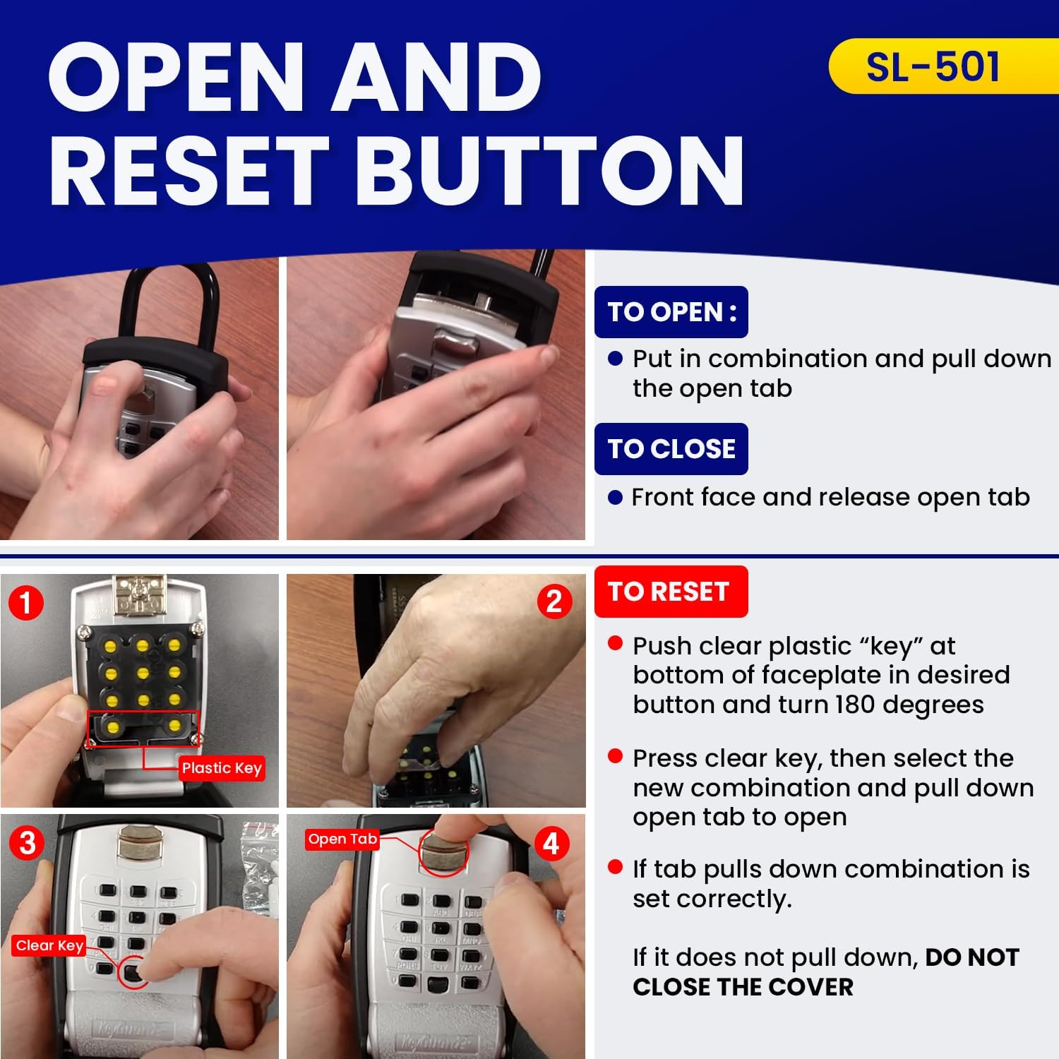 Keyguard SL-501 Punch Button Large Capacity Key Storage Shackle Lock Box, Black Finish image number 2