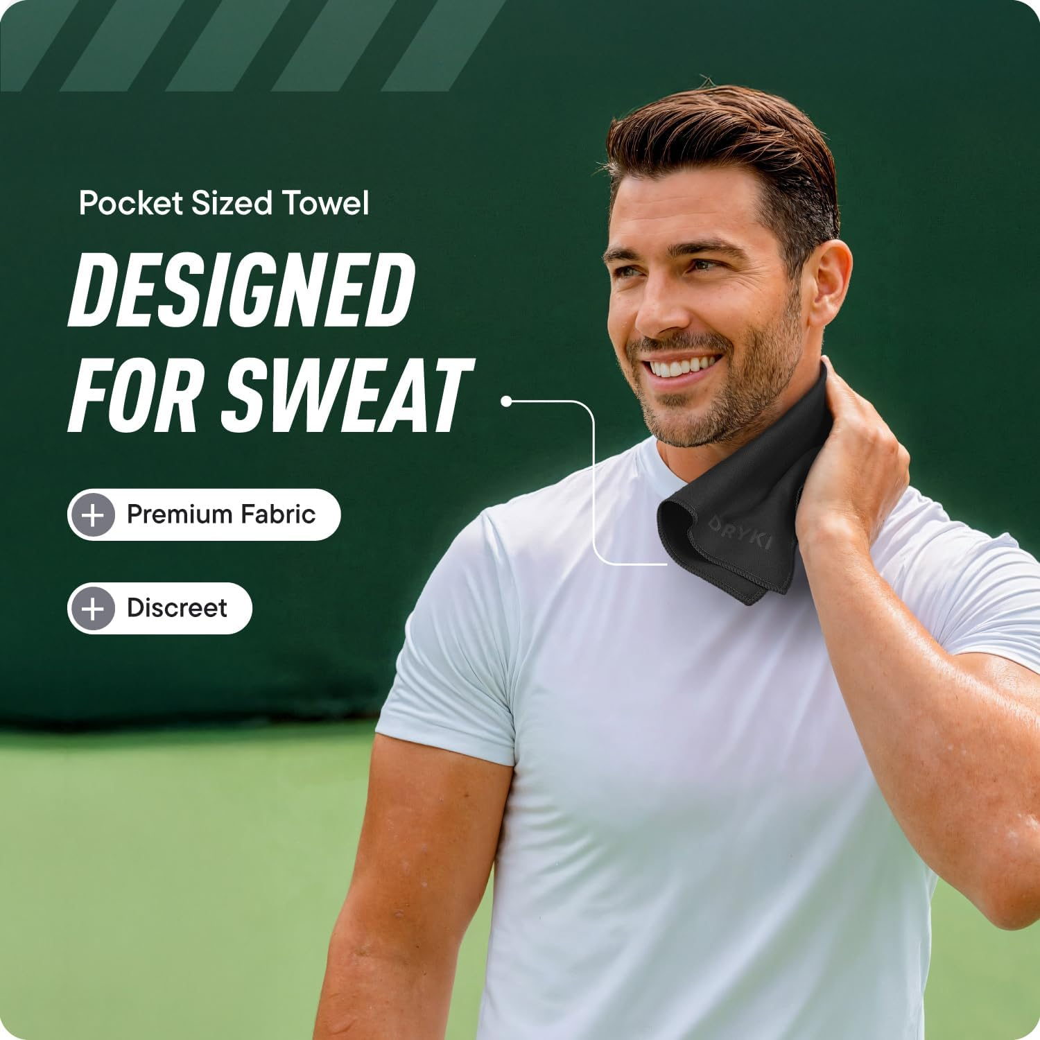 Sweat Absorbing HANDKERCHIEFS - Sport Microfiber for Wicking Sweat from Hands, Face, Body - 5 Pack image number 3