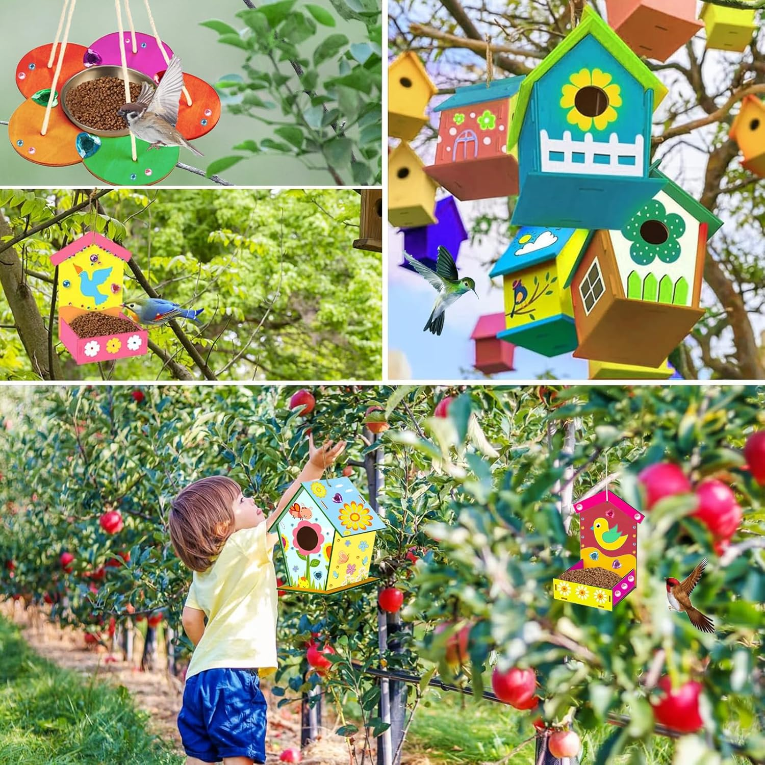 DIY Bird House Feeder Kits for Children to Build, 3 Pack, Assembled Wooden Birdhouse Kits for Kids Painting, Unfinished Crafts for Girls & Boys image number 3