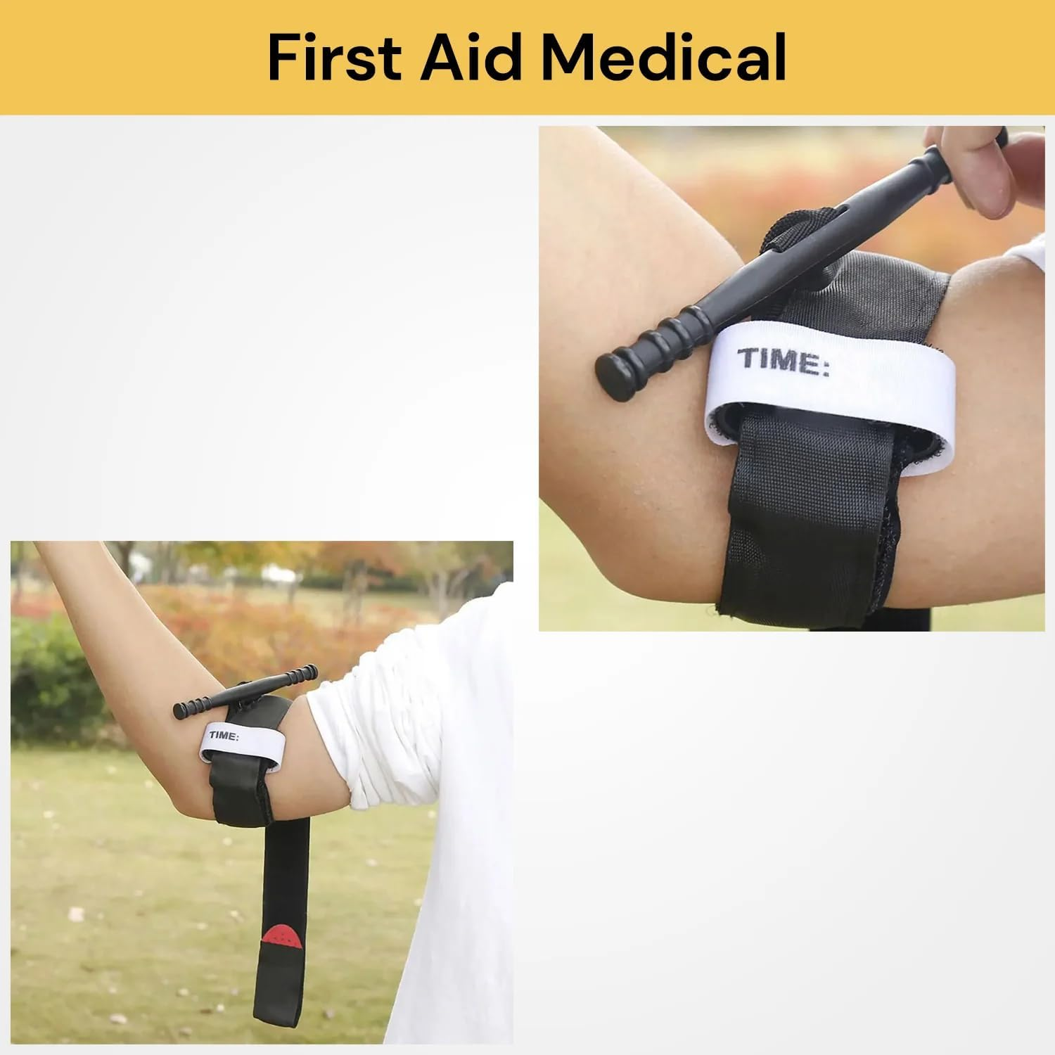 EZONEDEAL Outdoors Camping Spinning Military Combat Emergency Tourniquet - One-Handed Operation Tourniquet Medical First Aid Equipment for Family Children School Training image number 2