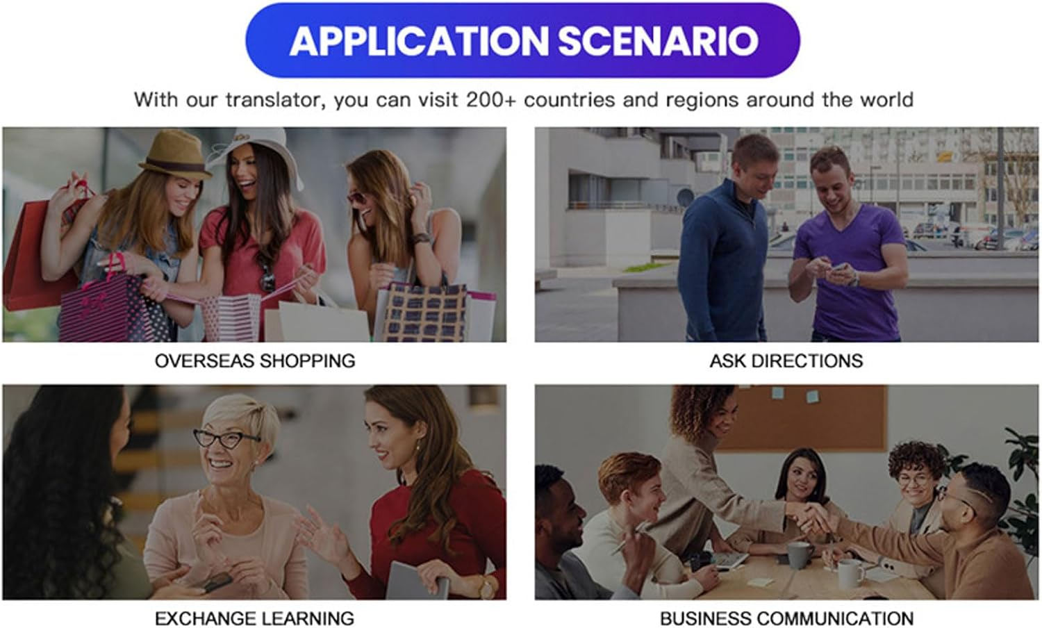 Translator Earphones, Two-Way Translation Headphones with 144 Languages, Real Time Translation Headset, BT Online Translator for Travel, Business, Learning (Black) image number 1