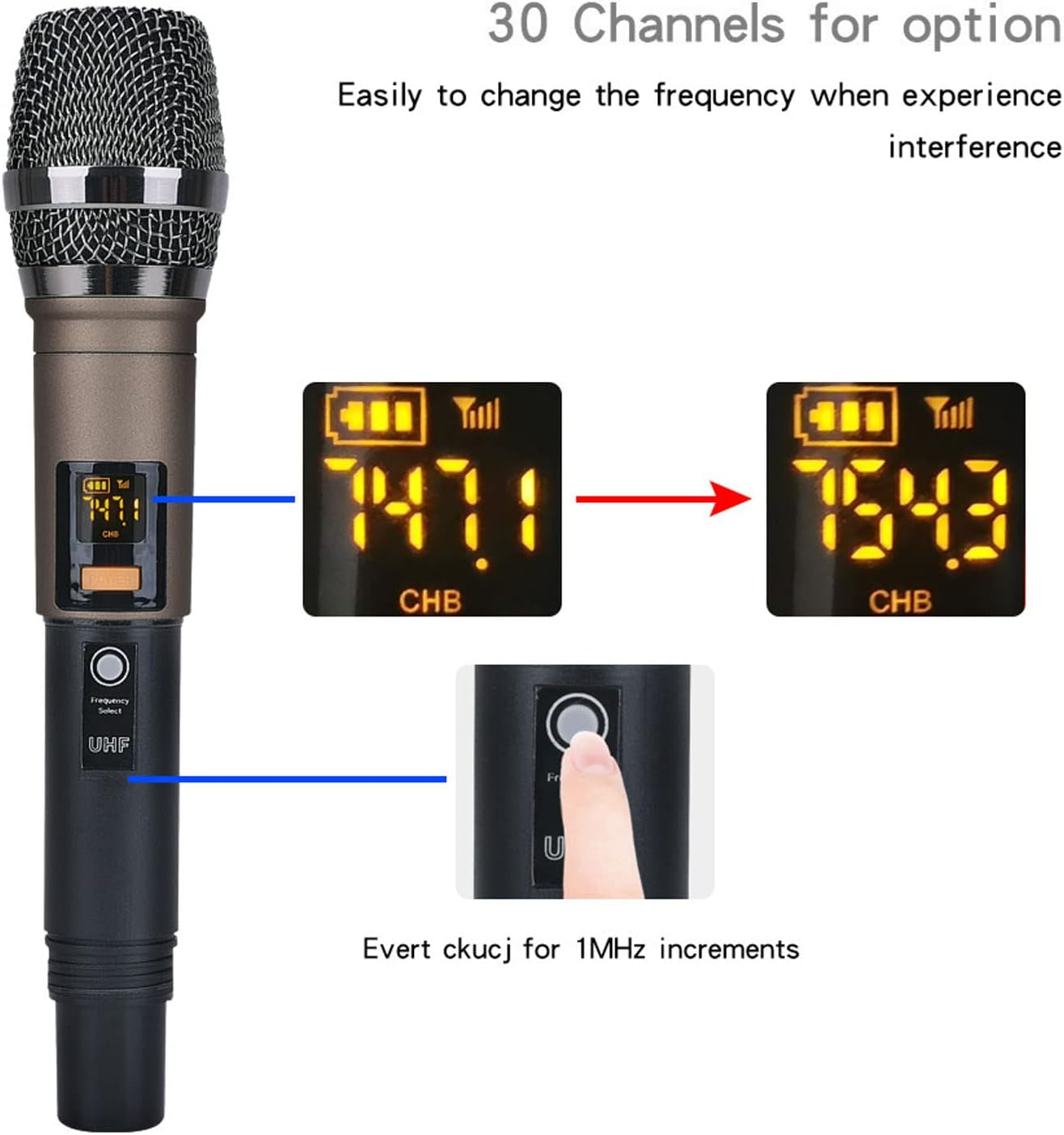 Professional Mixer, 4 Channel Stereo Mixer with 2 Wireless Microphones, Portable DJ Mixer Sound Board Console System for Live Streaming