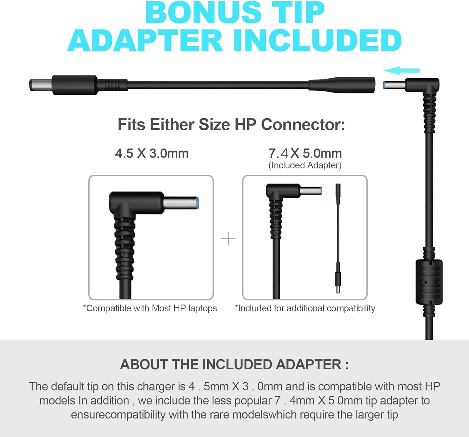 200W Laptop Charger AC Adapter 19.5V 10.3A for HP Pavilion Gaming 15 16 17, HP Dock G5 Omen 15 17, HP Zbook G3 G4 G5 G6 G7 G8 15 15T 17 17T,Tpn-Ca03 TPN-DA10 ADP-200HB B Notebook Power Supply Cord image number 3