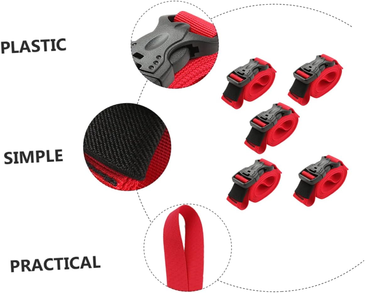 Gadpiparty 5Pcs Bag Straps Lashing Straps for Luggage Cargo Suitcase Nylon Lashing Belts Multi-Functional image number 2
