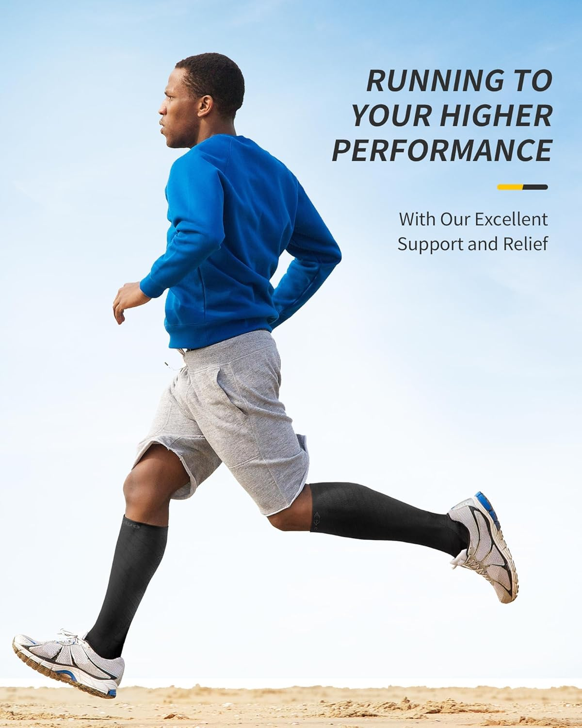 Cambivo 2 Pairs Compression Socks for Men and Women(20-30 Mmhg), Compression Stocking for Swelling, Nurse, Flight image number 2