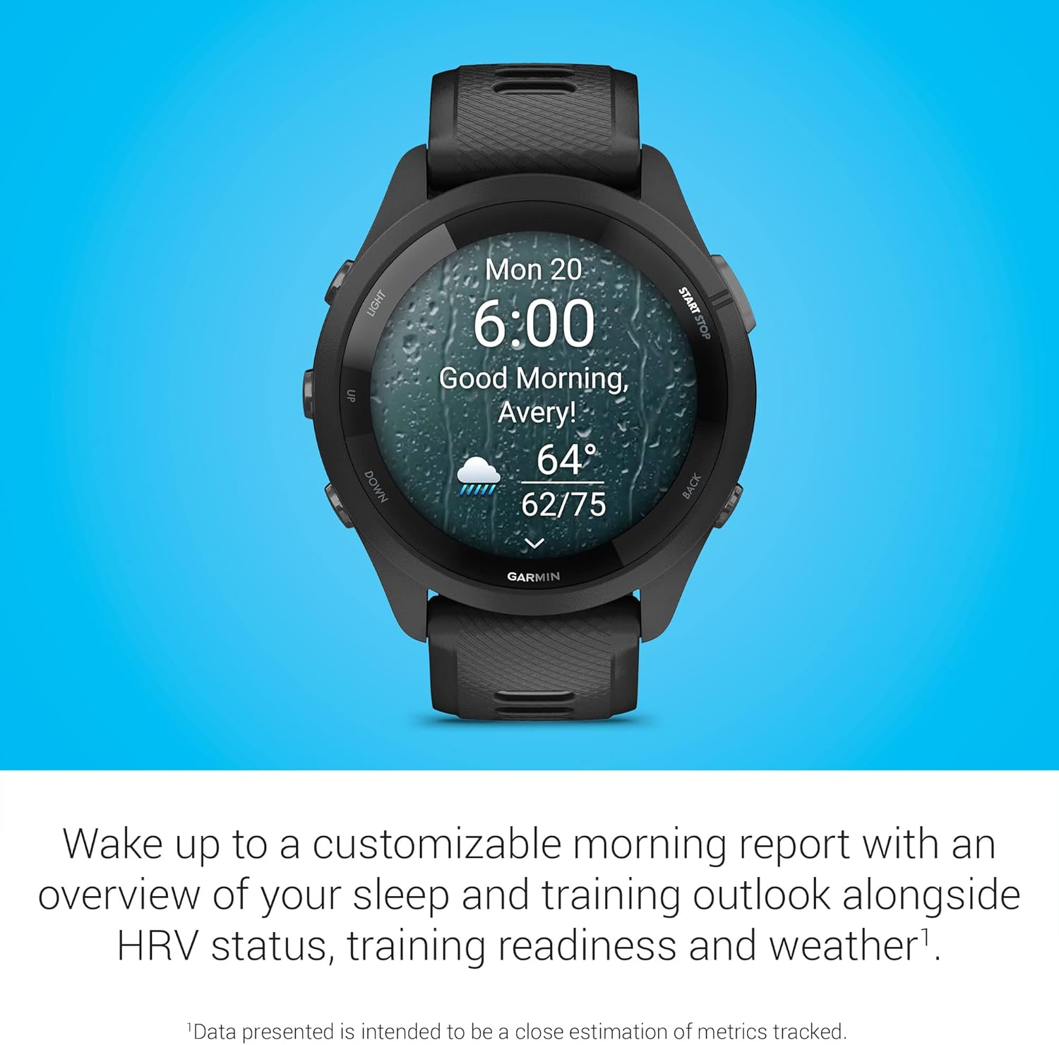 Garmin Forerunner 265 Running Smartwatch, Colorful AMOLED Display, Training Metrics and Recovery Insights, Black and Powder Gray, 46 Mm