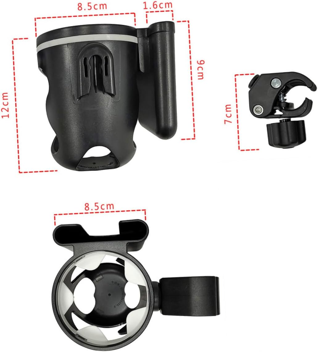 ERINGOGO Stroller Cup Holder with Phone Holder Bike Beverage Rack for Prams Strollers Easy Install Use image number 2