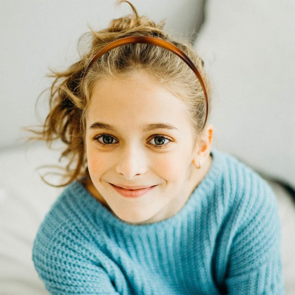 6 Pieces Headband, Multi-Color Hair Bands with Teeth Comb, Skinny Hair Accessories for Women Men, and Girls (8Mm Wide) image number 1