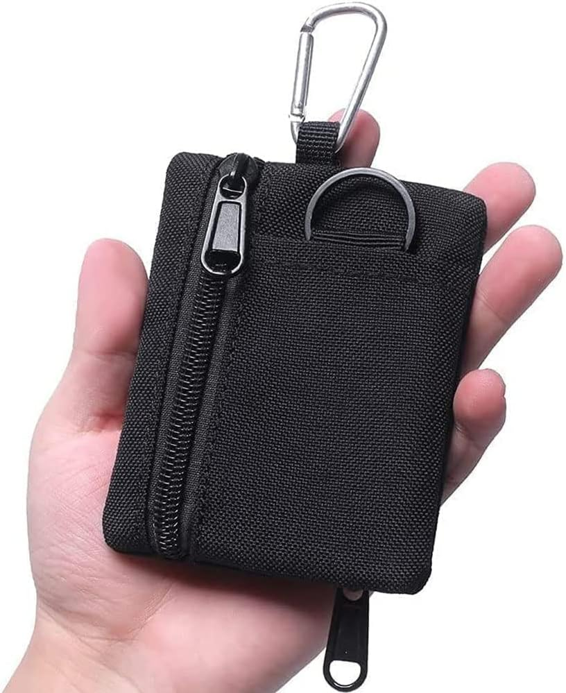 Tactical Keychain Pouch - Military Mini Size Belt Gear EDC Pocket Organizer as Coin Purse ID Card Holder Car Fob Key Waist Case Wallet Earphone Pack