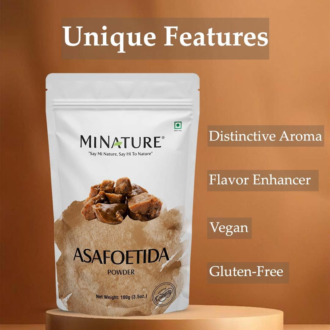 Asafoetida Powder (Hing)(Asafetida) by Mi Nature| Natural Flavor Enhancer | Strong Aromatic Spice |Digestive Support | Indian Spice for Cooking| from India|100G (3.5Oz) image number 1