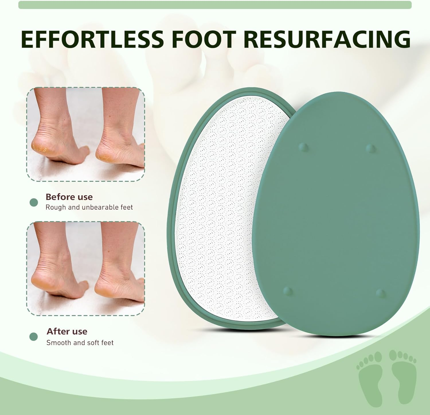 BALUCA Glass Foot File Callus Remover for Feet - Nano Glass Foot Scraper Scrubber Dead Skin Removal for Cracked Heels,Professional Pedicure Tool for Home, Salon, and Travel (Green) image number 4