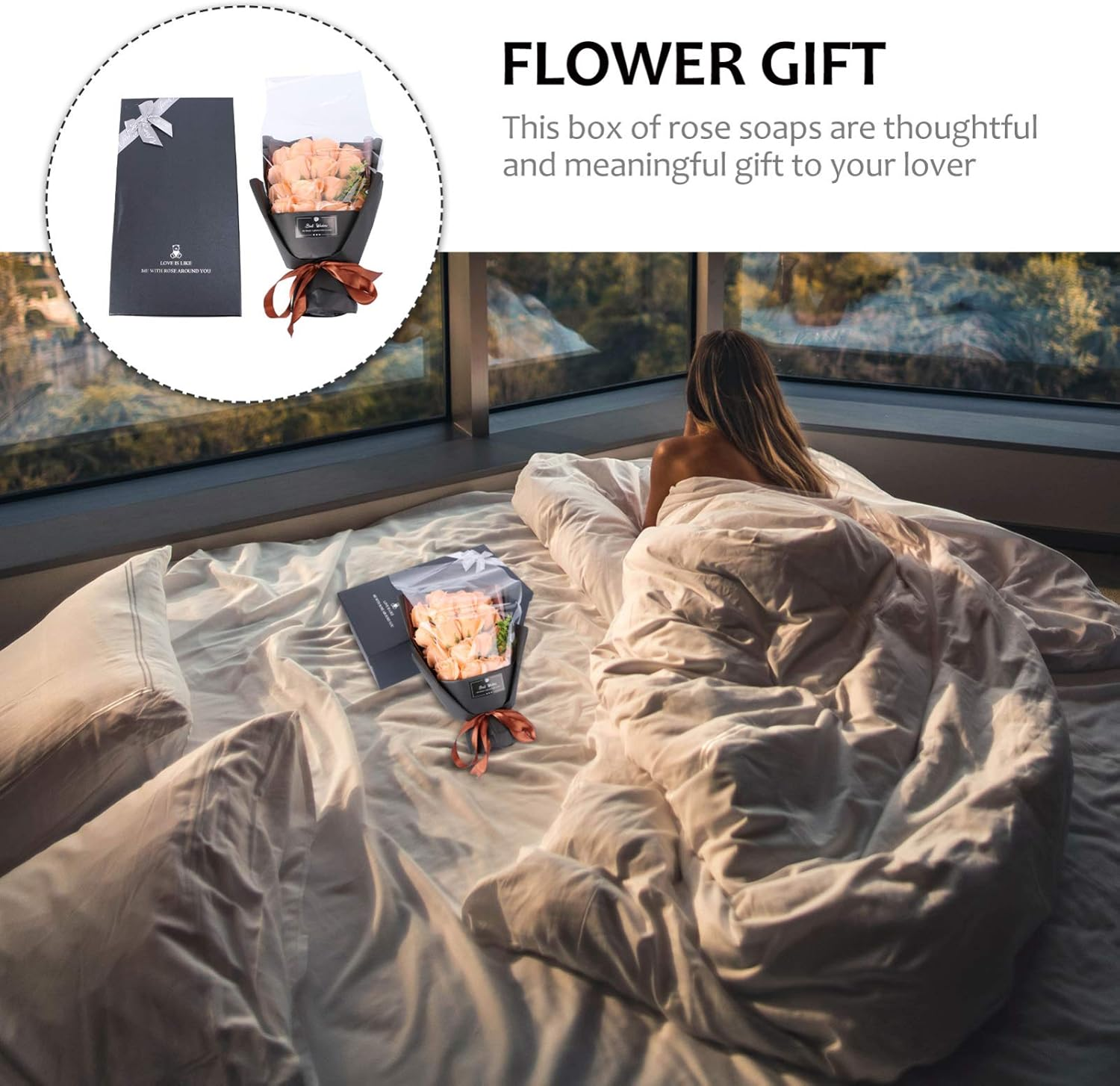 Cabilock Soap Rose Bouquet Decorative Soap Flower for Woman Birthday Mothers Day Bouquet image number 4