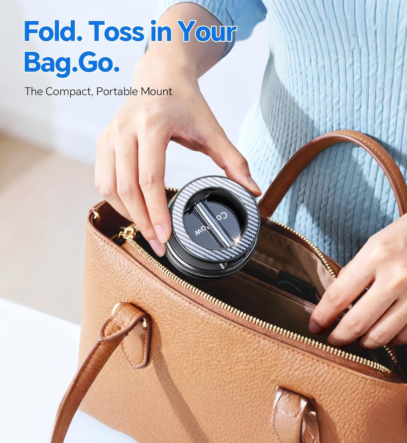 Coolpow for Magsafe Car Mount Vacuum Magnetic Phone Holder for Car Suction Cup Phone Mount, Foldable & Portable Vacuum Magnetic Phone Stand for Iphone 17 Air 16 15 14 13 12 Fit Gym/Bathroom Mirror image number 6