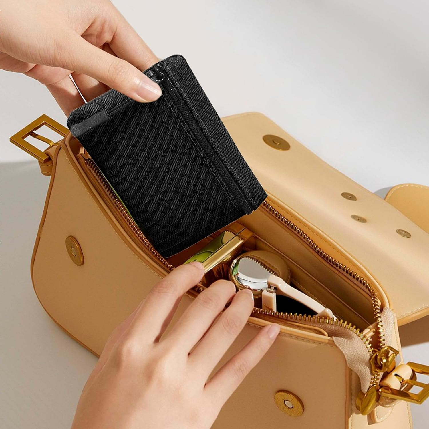 Coin Purse, Oxford Cloth Makeup Toiletry Bag - Coin Purse Makeup Toiletry Bag for Women Men and Zipper, Black, Se R&eacute;f&eacute;rer Au Descriptif, Refer to Description image number 2