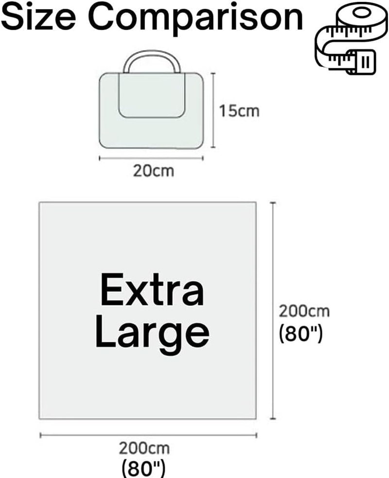 Extra Large Picnic Blanket Waterproof for Outdoors,80"&times;80" Outdoor Gingham Blanket Foldable Giant Picnic Mat Washable for Pack Grass Sandproof Big Beach Blanket Travel Camping Accessories image number 5